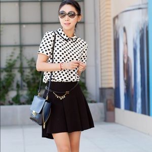 Parker high low black skirt